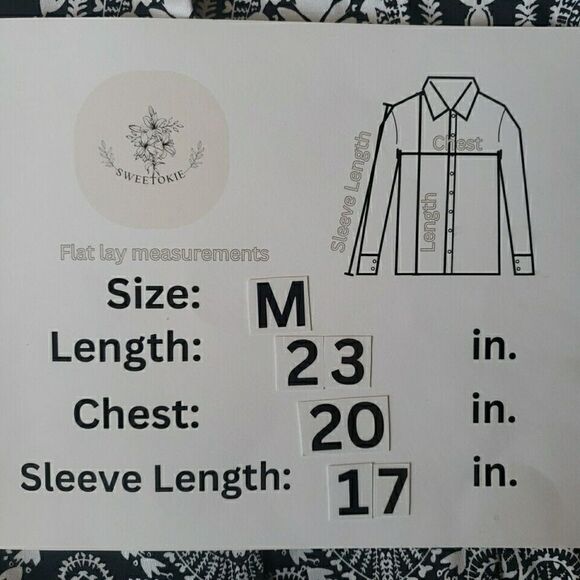 Dressbarn Women's Blouse Size M Black White Geometric 3/4 Sleeve V Neck Stretch - Picture 11 of 11